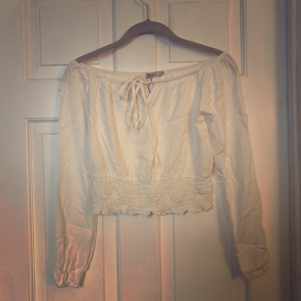 Off shoulder white top
